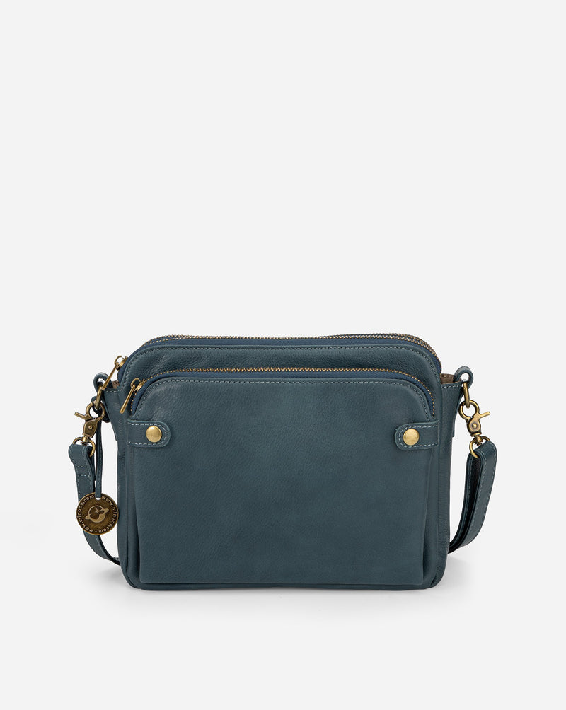 Flyrage Three-Layer Leather Crossbody Shoulder & Clutch Bag 2.1L
