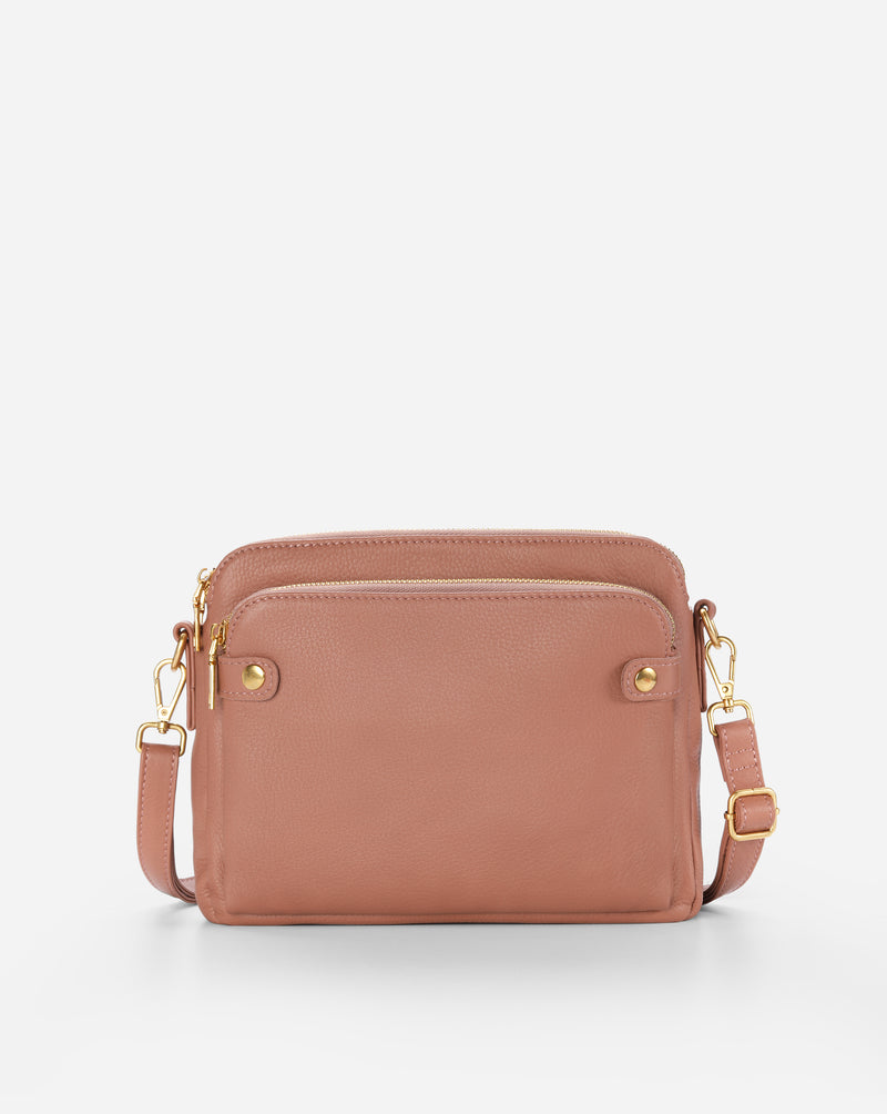 Flyrage Three-Layer Leather Crossbody Shoulder & Clutch Bag 2.1L