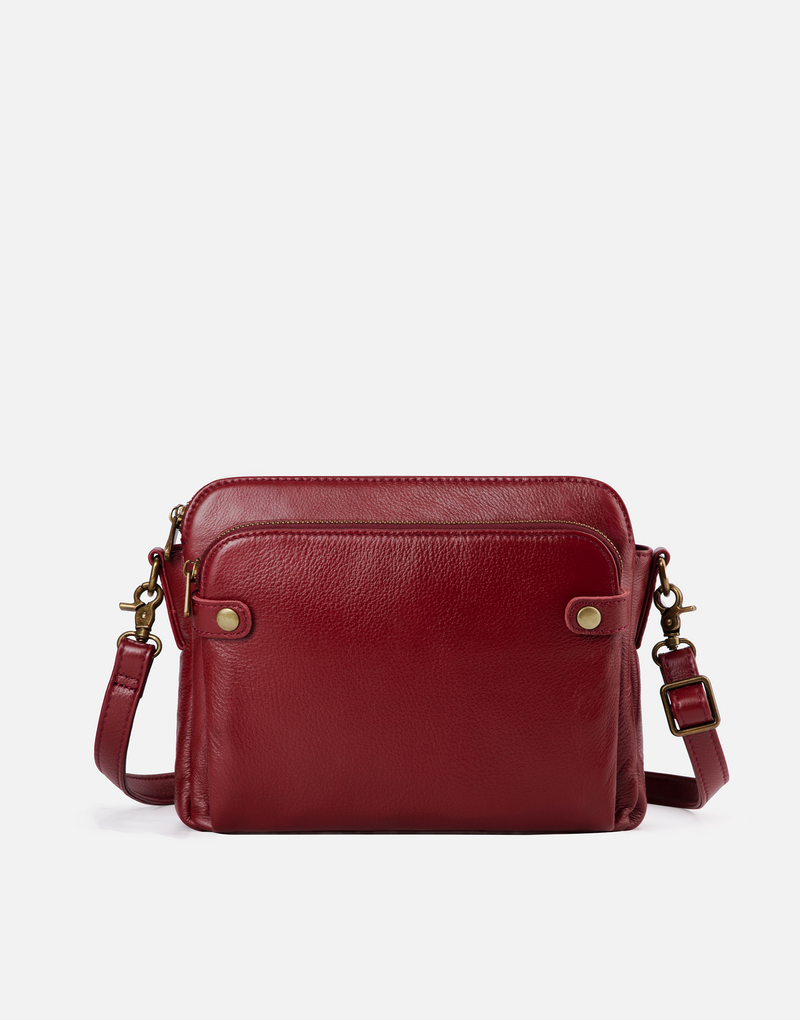 Flyrage Three-Layer Leather Crossbody Shoulder & Clutch Bag 2.1L
