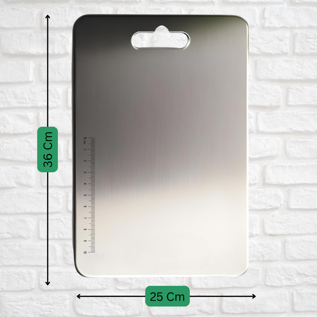 Premium Stainless steel Kitchen Chopping Board with rolling Pin