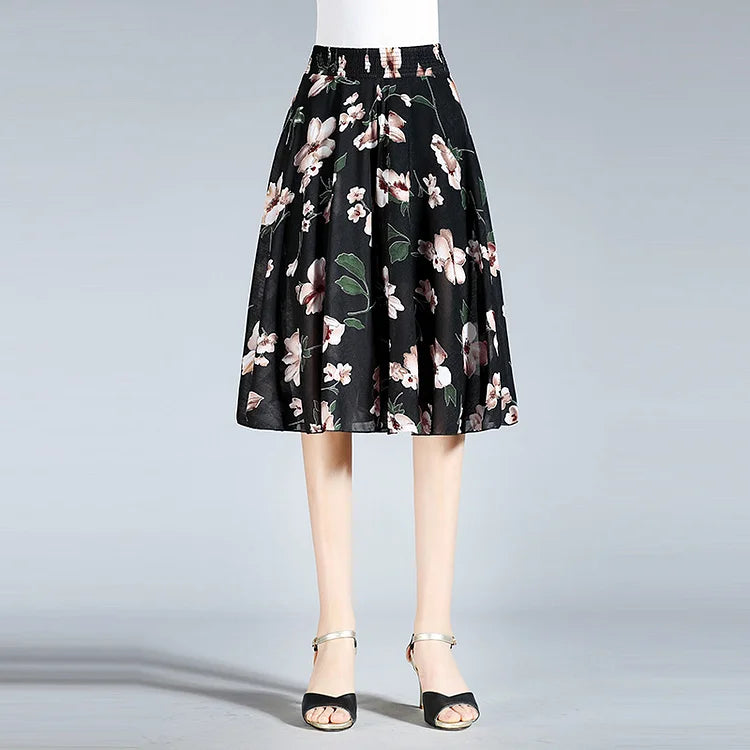 hot-sale-45-off-womens-high-elastic-waist-pleated-chiffon-wide-leg-culottes