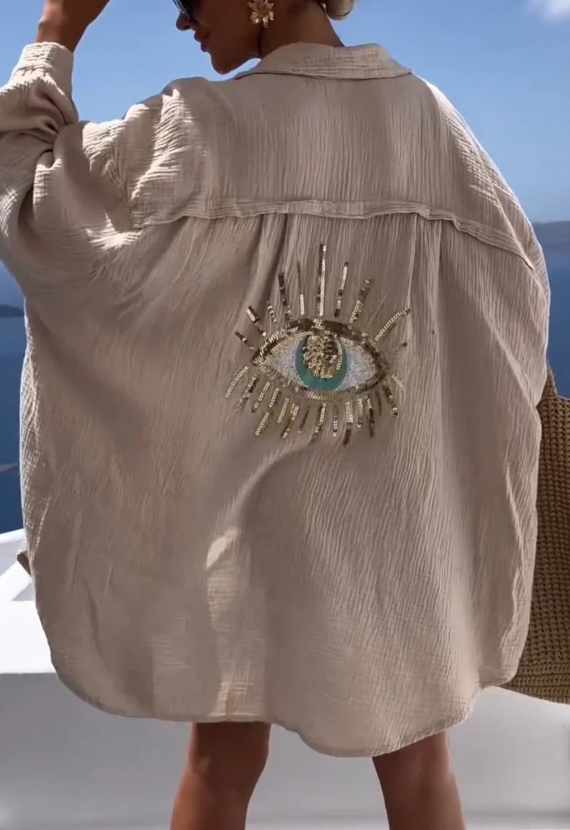π2024 New Casual Sequin Beaded Shirt