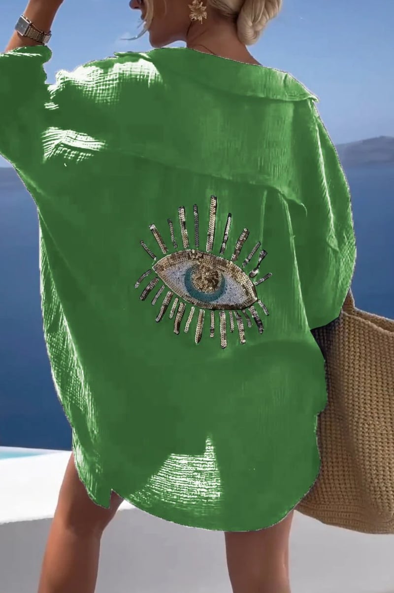 π2024 New Casual Sequin Beaded Shirt