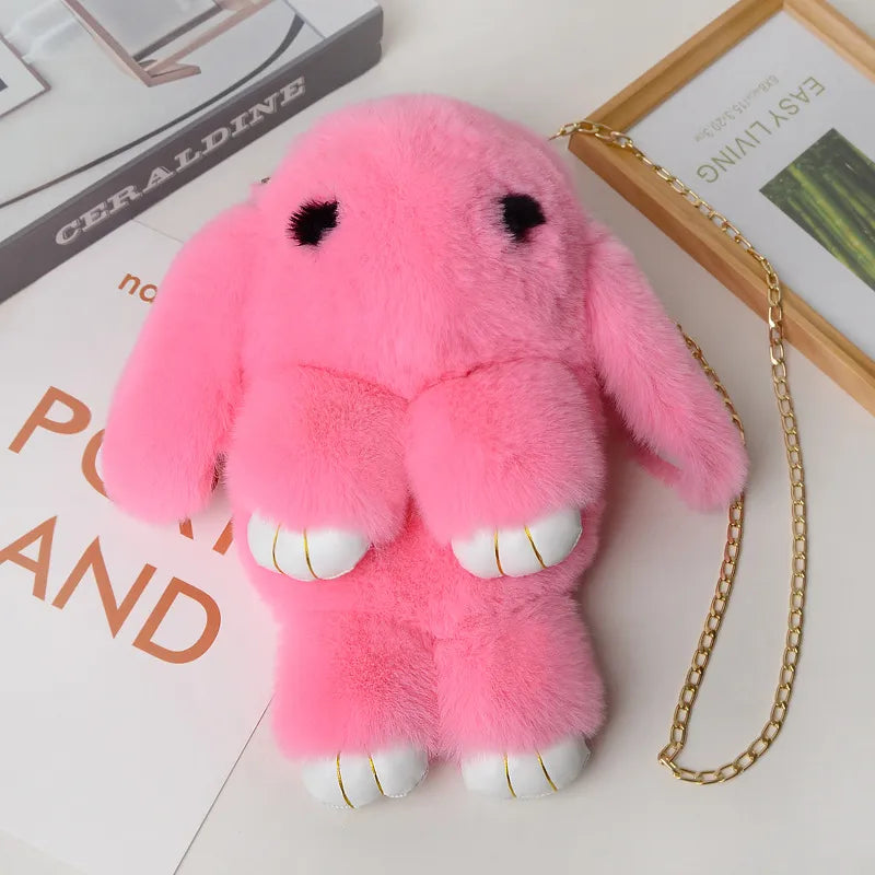 Trending Cute Fluffy Plush Rabbit Backpack – Soft & Lightweight Bag
