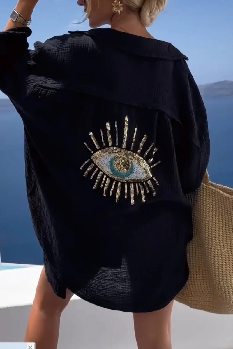 π2024 New Casual Sequin Beaded Shirt