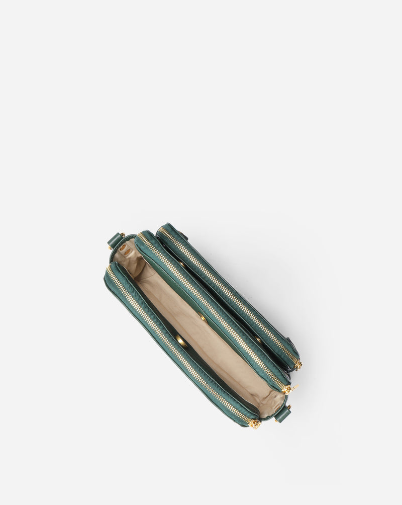 Flyrage Three-Layer Leather Crossbody Shoulder & Clutch Bag 2.1L