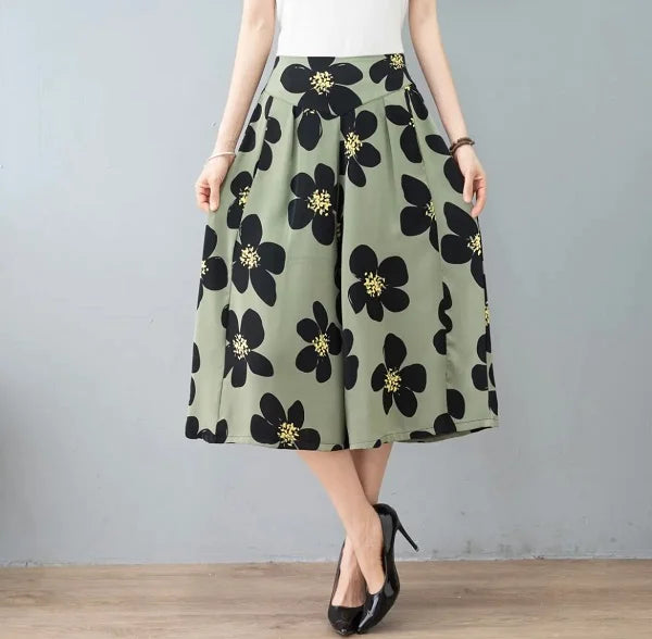 hot-sale-45-off-womens-high-elastic-waist-pleated-chiffon-wide-leg-culottes