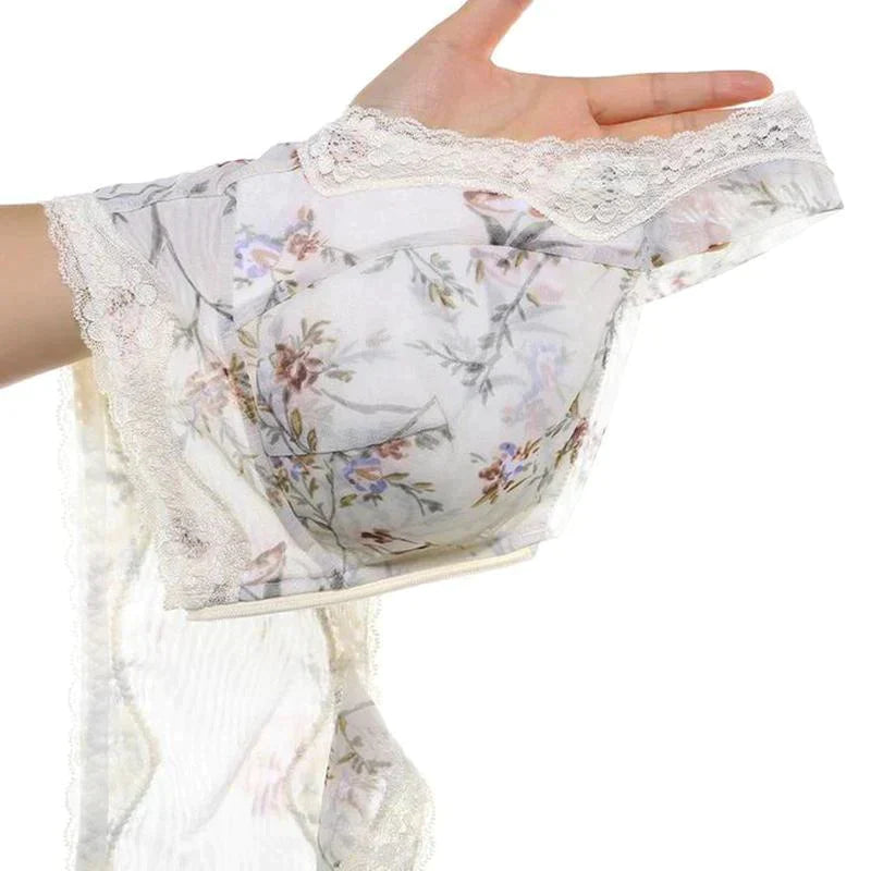 FRONT ZIPPER WIRELESS FLOWER BRA