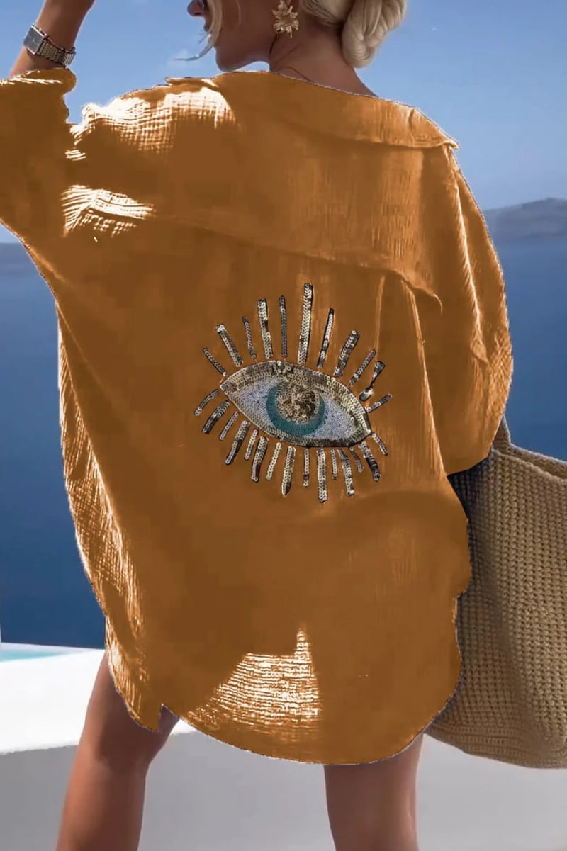 π2024 New Casual Sequin Beaded Shirt