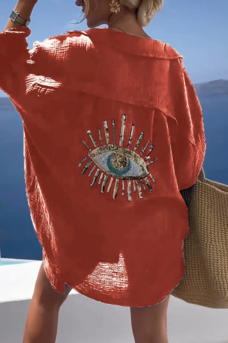 π2024 New Casual Sequin Beaded Shirt