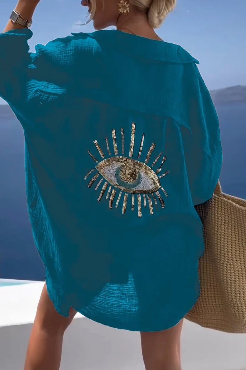 π2024 New Casual Sequin Beaded Shirt