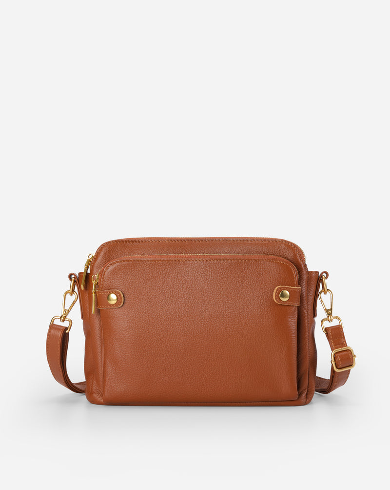 Flyrage Three-Layer Leather Crossbody Shoulder & Clutch Bag 2.1L