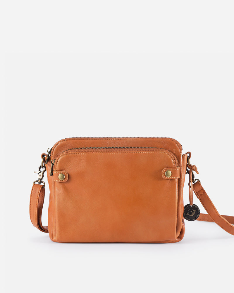 Flyrage Three-Layer Leather Crossbody Shoulder & Clutch Bag 2.1L