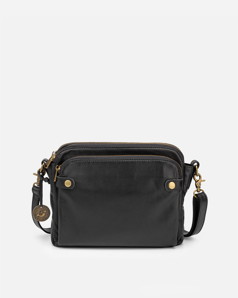 Flyrage Three-Layer Leather Crossbody Shoulder & Clutch Bag 2.1L
