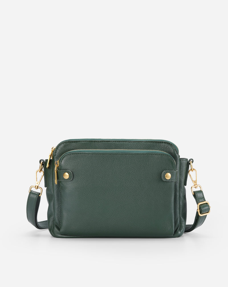 Flyrage Three-Layer Leather Crossbody Shoulder & Clutch Bag 2.1L