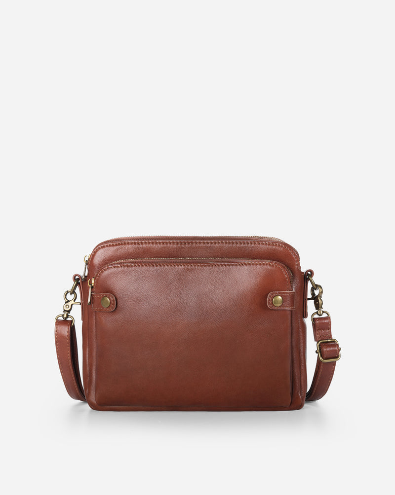Flyrage Three-Layer Leather Crossbody Shoulder & Clutch Bag 2.1L